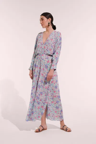 Poupette St Barth Long Dress Ilona In Blue