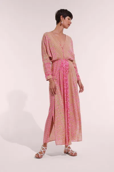 Poupette St Barth Long Dress Ilona In Pink