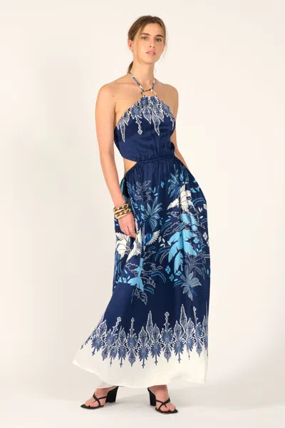Poupette St Barth Long Dress Isore In Blue