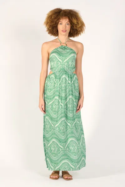 Poupette St Barth Long Dress Isore In Green