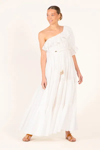 Poupette St Barth Jay Ruffled Cotton Muslin Maxi Dress In White