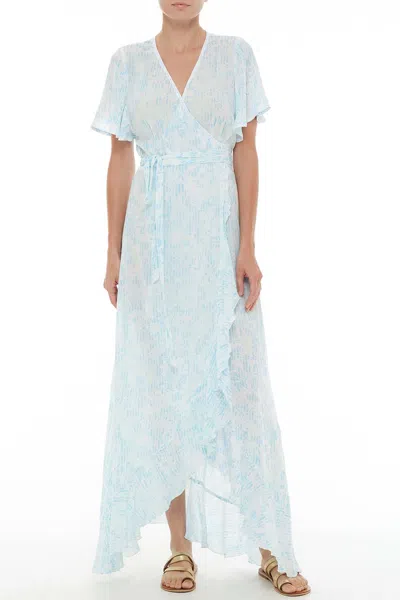 Poupette St Barth Long Dress Joe Ruffled In Blue