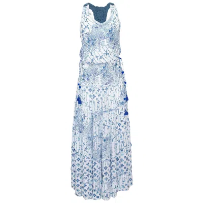 Poupette St Barth Long Dress Katie Blue Parrot