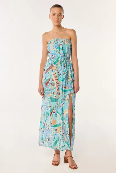 Poupette St Barth Long Dress Mara In Blue