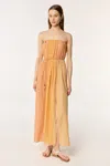 Poupette St Barth Long Dress Mara In Orange Shona