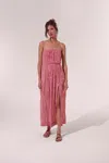 Poupette St Barth Long Dress Mara In Pink