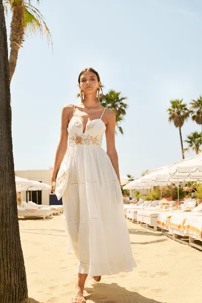 Poupette St Barth Long Dress Milena In White