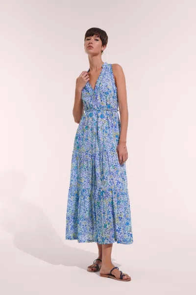 Poupette St Barth Long Dress Nana In Blue