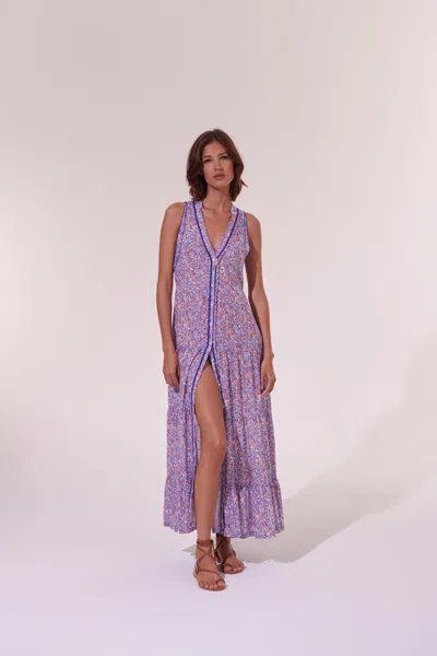 Poupette St Barth Long Dress Nana In Purple