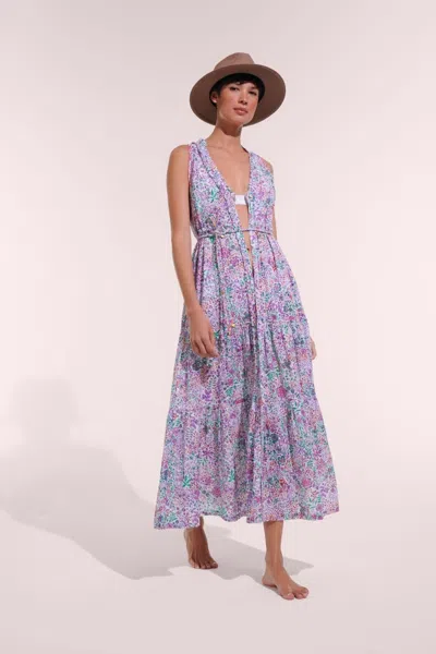 Poupette St Barth Long Dress Nana In Purple
