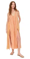 Poupette St Barth Long Dress Nava Stripe Coverup Orange Shona In Orange
