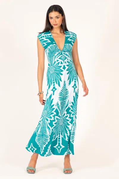 Poupette St Barth Long Dress Nova In Green
