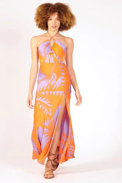 Poupette St Barth Long Dress Stella In Orange