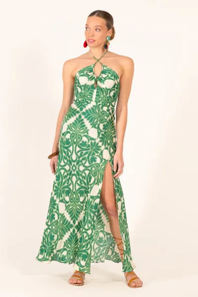 Poupette St Barth Long Dress Stella In Green