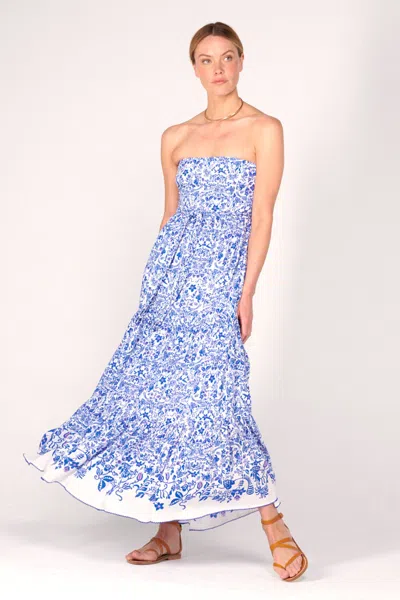 Poupette St Barth Long Dress Thelma In Blue
