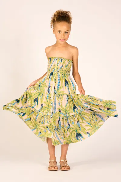 Poupette St Barth Kids' Long Dress Triny For Girls In Multi