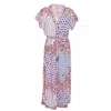 Poupette St Barth Long Dress Tunic Mya Blue Edelweiss In Multi