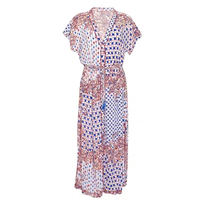 Poupette St Barth Long Dress Tunic Mya Blue Edelweiss