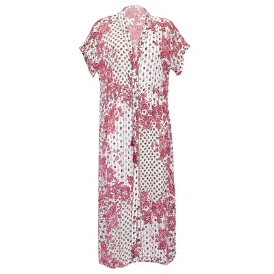 Poupette St Barth Long Dress Tunic Mya Pink Edelweiss