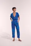 Poupette St Barth Long Jumpsuit Becky In Blue