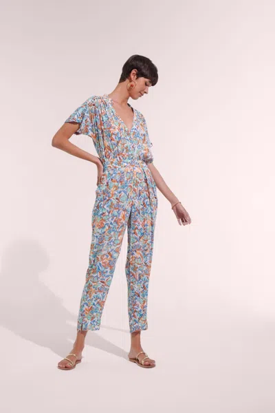 Poupette St Barth Long Jumpsuit Becky In Blue