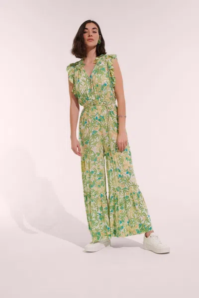 Poupette St Barth Long Jumpsuit Belene In Green