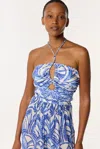 Poupette St Barth Claudia Long Jumpsuit Blue Himba