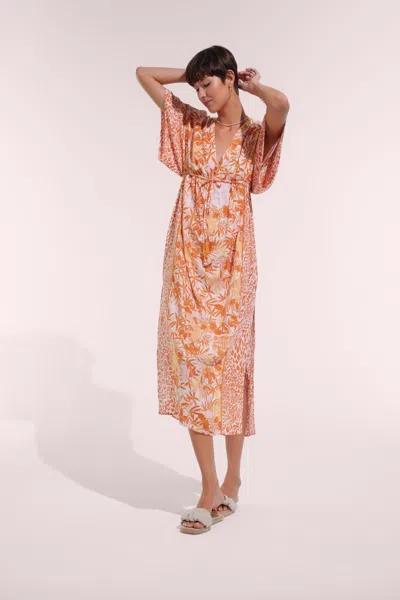 Poupette St Barth Long Kaftan Amaya In Neutral