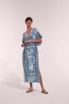 Poupette St Barth Long Kaftan Amaya In Blue