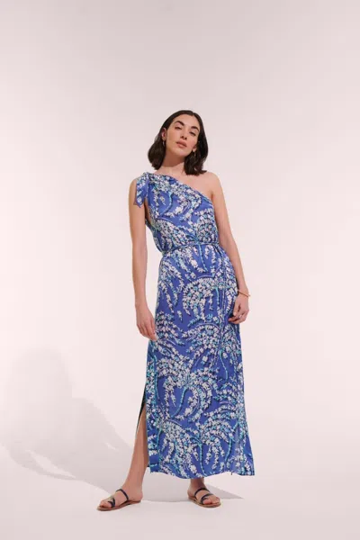 Poupette St Barth Long Kaftan Isabelle In Blue