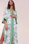 Poupette St Barth Long Kimono Erica In Green