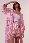 Poupette St Barth Long Kimono Erica In Pink