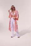 Poupette St Barth Long Kimono Erica In Orange