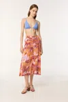 Poupette St Barth Long Skirt Kikka In Orange