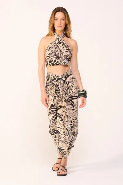 Poupette St Barth Long Skirt Uma In Brown