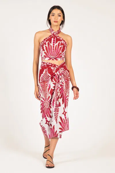 Poupette St Barth Long Skirt Uma In Red