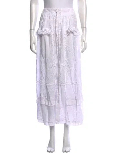 Pre-owned Poupette St Barth Long Skirt In White