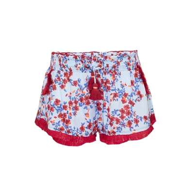 Poupette St Barth Lulu Boxer Short Kids Blue Kookoo Bird