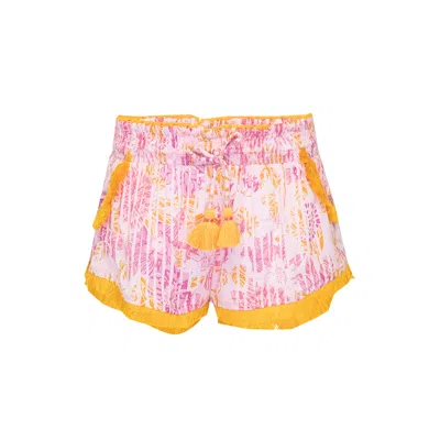 Poupette St Barth Lulu Boxer Short Kids Pink Marigold In Multi