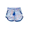 Poupette St Barth Lulu Boxer Short Kids Sky Blue Marigold In Blue