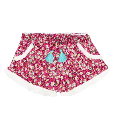 Poupette St Barth Kids' Lulu Floral Shorts In Pink Paquerette