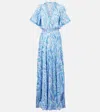 Poupette St Barth Mabelle Printed Kaftan In Blue