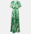 Poupette St Barth Mabelle Satin Maxi Dress In Green