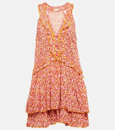 Poupette St Barth Mae Floral Minidress In Pink Mistral