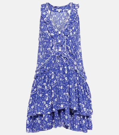 Poupette St Barth Mae Floral Minidress In Royal Poppy