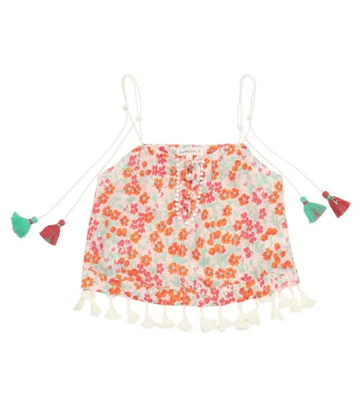 Poupette St Barth Kids' Mara Floral Top In Pink