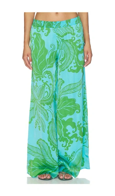 Poupette St Barth Megan Pant In Green Reef Wave Bicolore