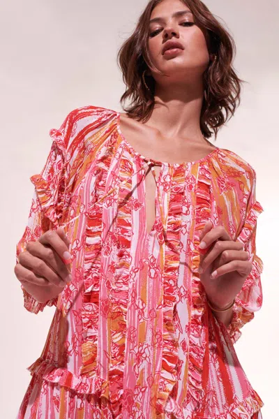 Poupette St Barth Midi Dress Amanda In Pink