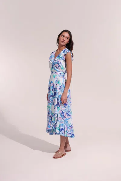 Poupette St Barth Midi Dress Aude In Blue