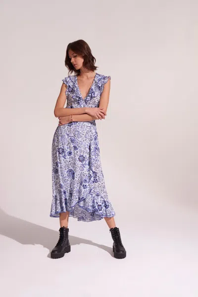 Poupette St Barth Midi Dress Aude In Blue